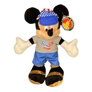 Disney Parks Mickey Mouse Patriotic Stars and Stripes Plush